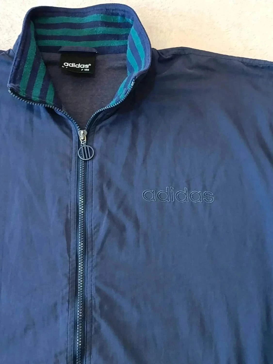 Navy blue Adidas vintage 90s jacket Size D7 F186 (L) – photo 6